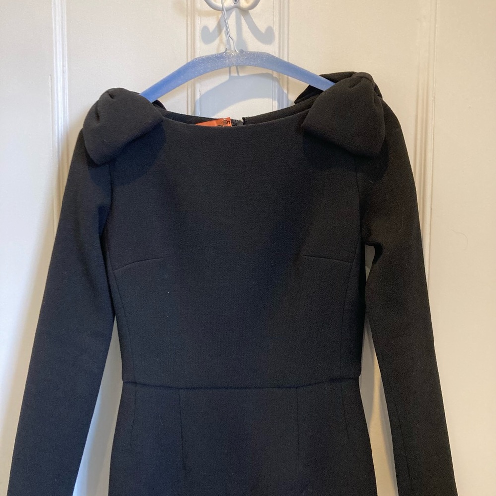 Black Wool Crepe Little Black Dress by Editions des Robes